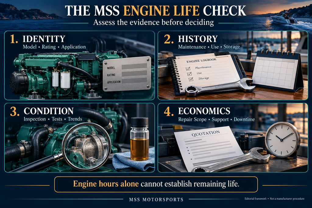 MSS engine life assessment covering identity